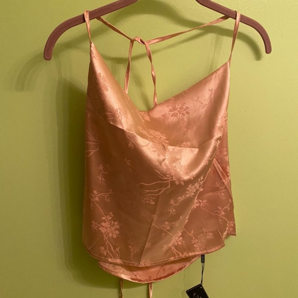 Zaful Pink Floral Print Tank Top